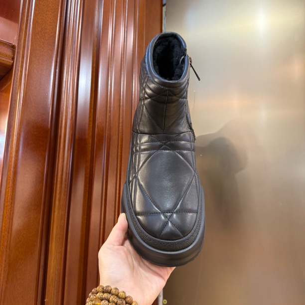 146-2冬季皮毛一体男款商务休闲厚底时尚轻奢厚底舒适百搭雪地靴