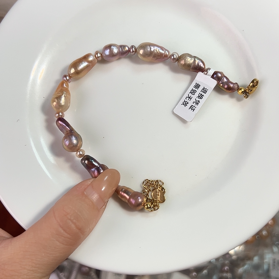 钛钢淡水珍珠天然淡水珍珠