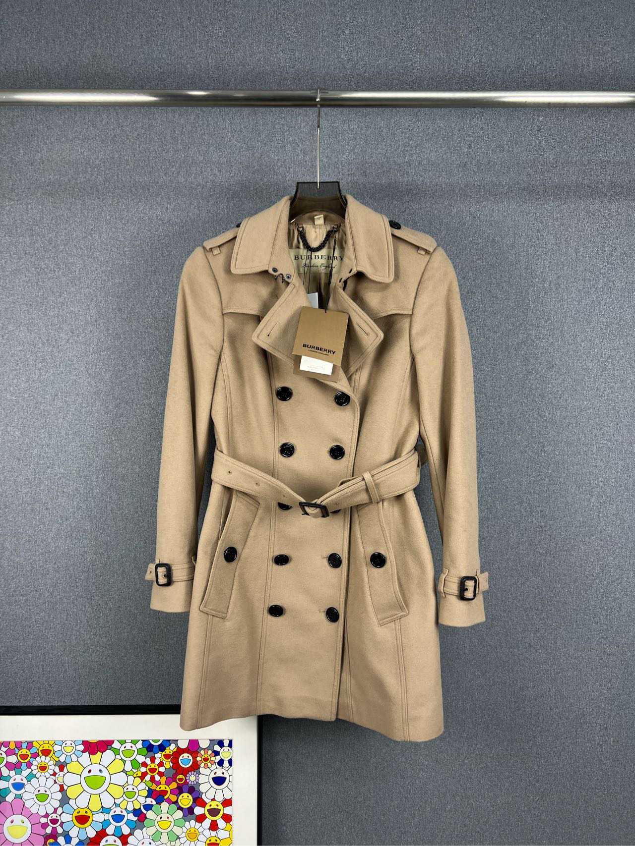99新 BURBERRY/博柏利 羊毛大衣 风衣 UK6码 99新A11756