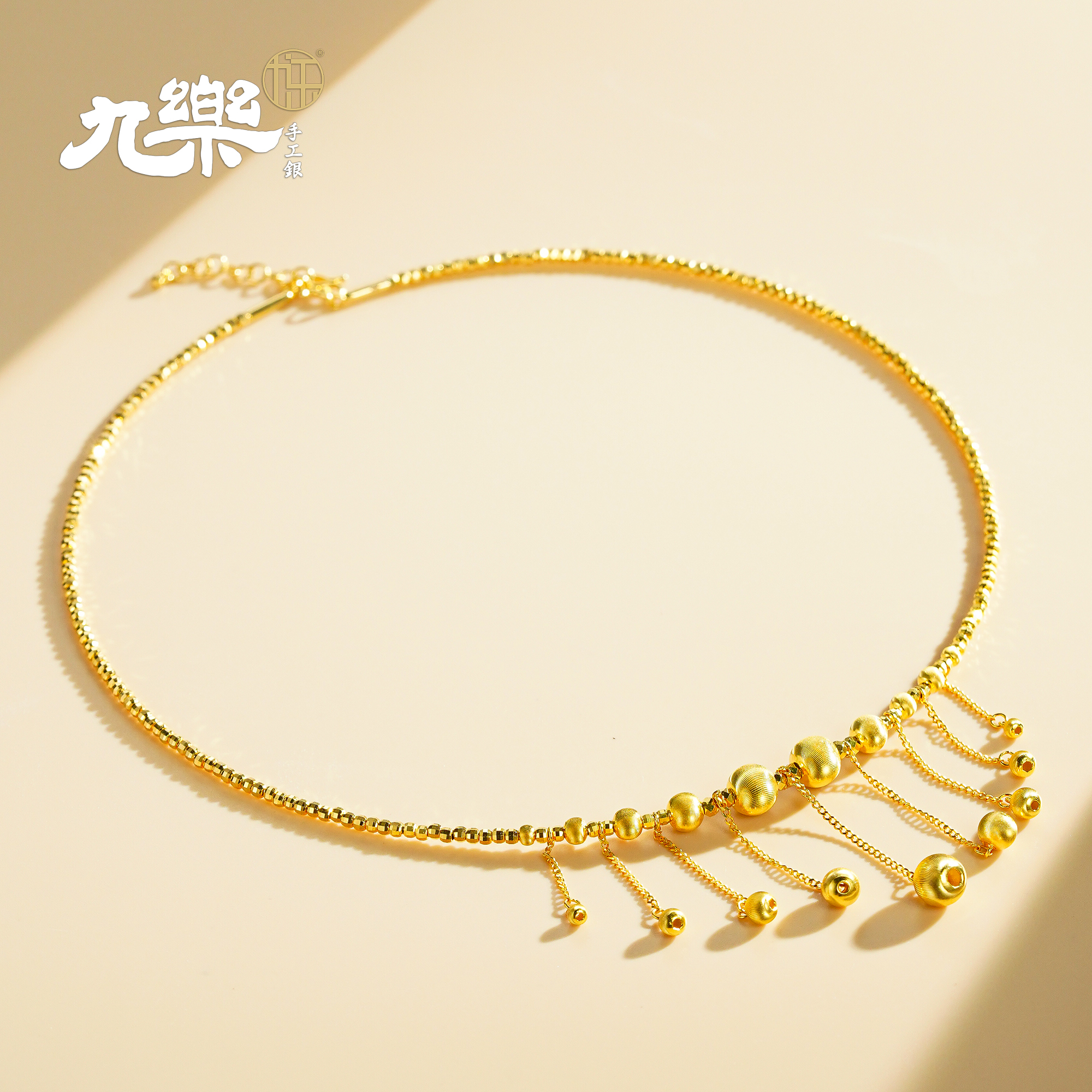 九乐 链子925银 车花碎冰冰项圈女款温柔气质小众脖圈高级感首饰