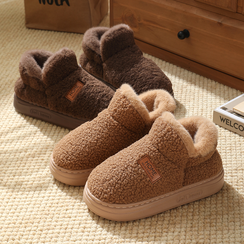 冬天新款包跟棉鞋女冬季保暖加绒加厚防滑室内居家外穿棉拖保暖鞋