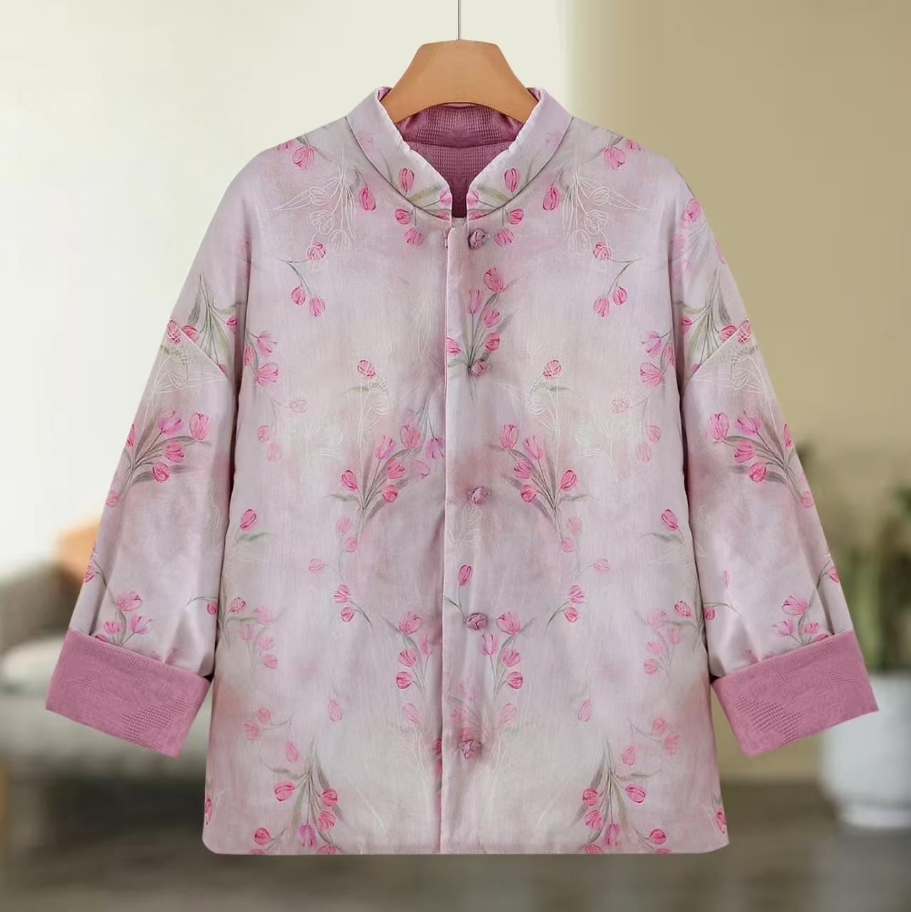 【升级款】新中式棉衣女百搭洋气双面双穿落肩袖立领棉服国风复古