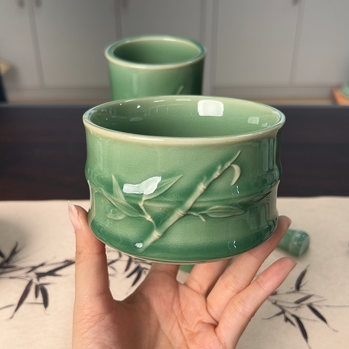 龙泉云间青瓷小米茶器