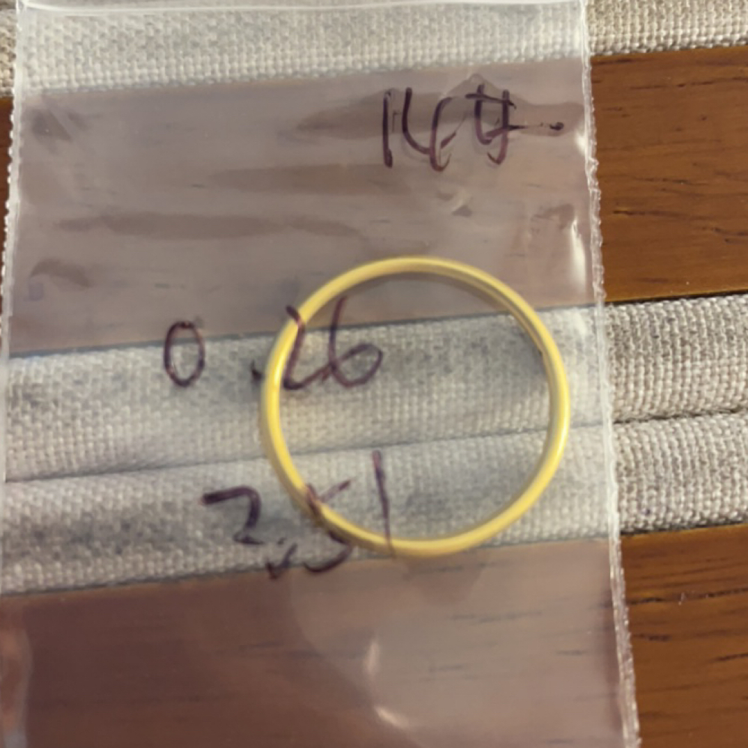 克重0.26 14号 古法素圈戒指 足金999