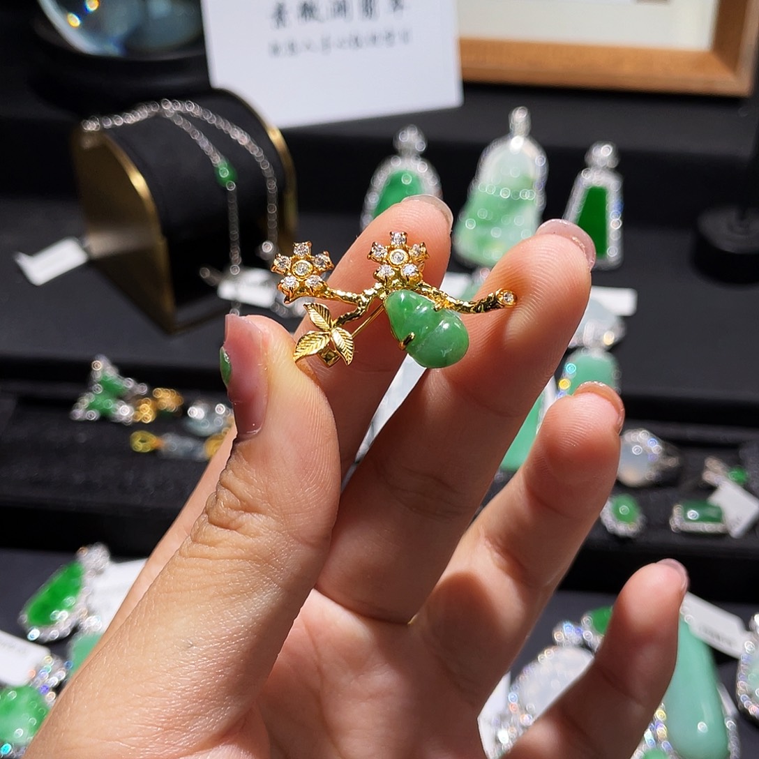 翡翠银S925镶嵌颈饰