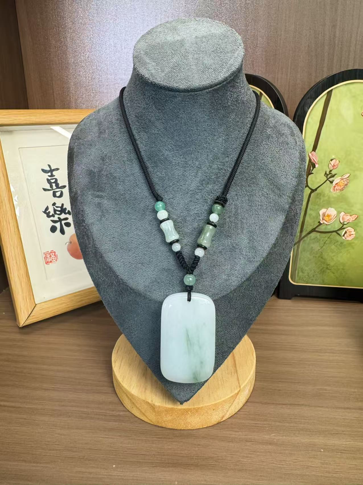 天然新疆天山萃无事牌男女吊坠平安牌玉佩挂件30mmx50mm