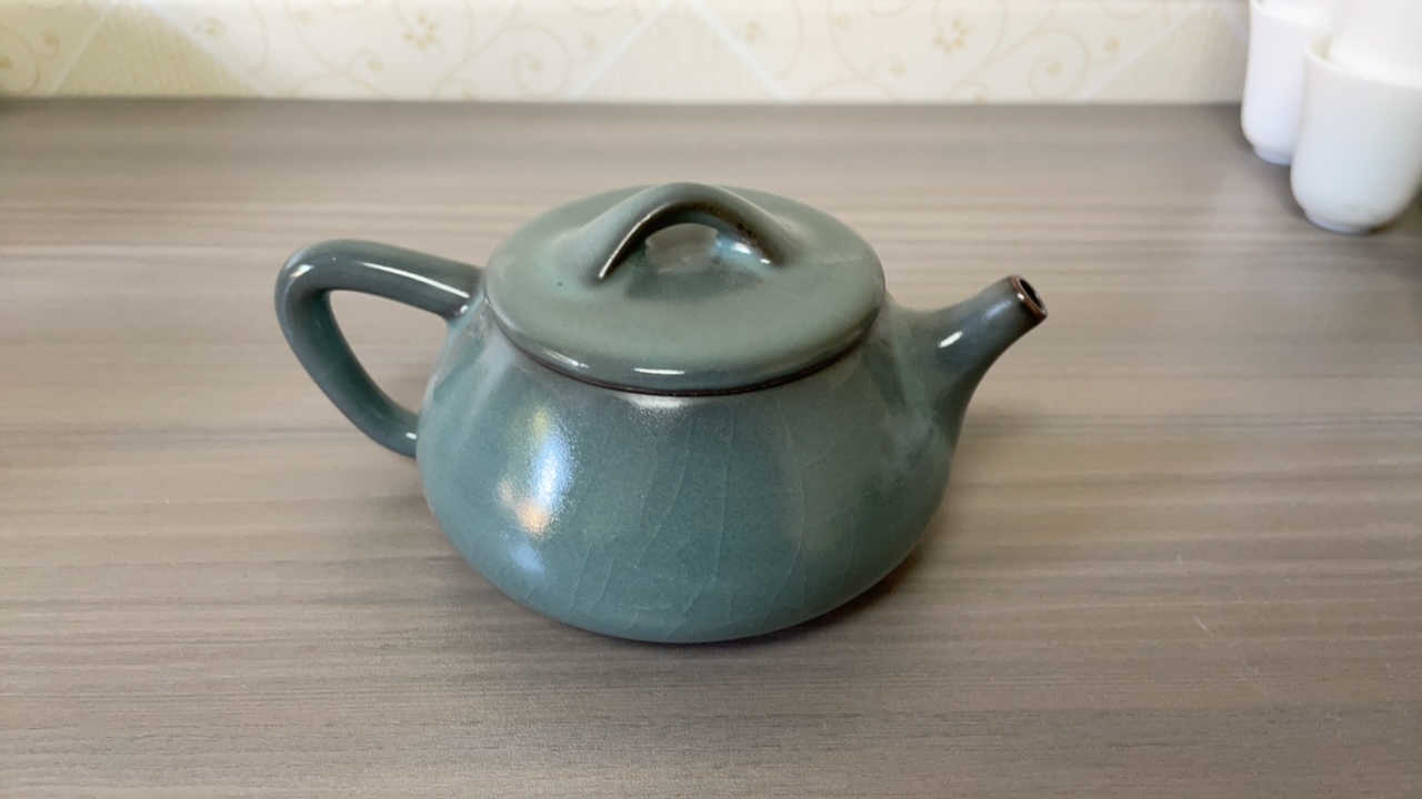 青瓷手工冰裂功夫陶瓷茶壶复古家用泡茶（单壶）