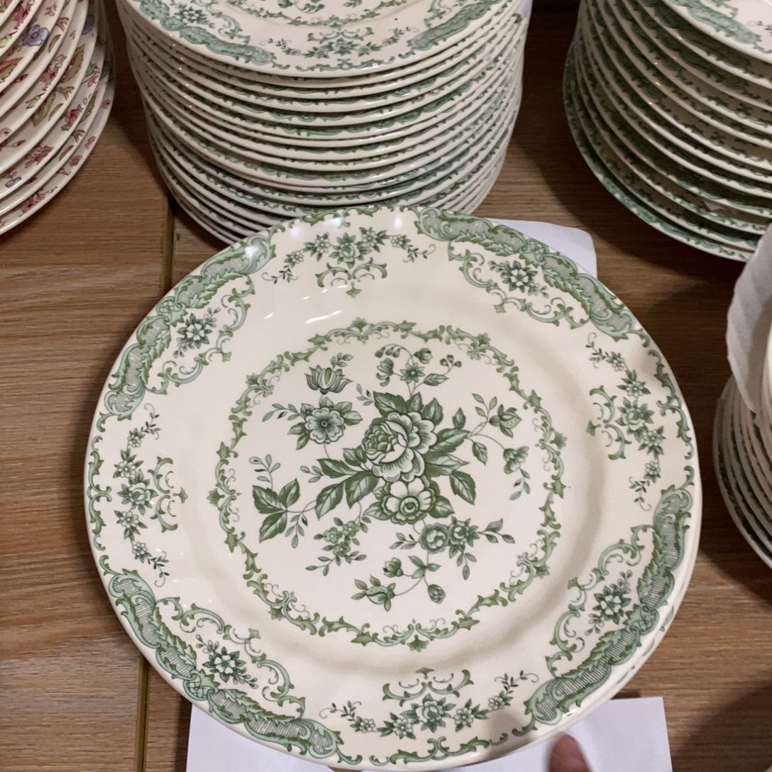 瓷全新绿色十寸平盘