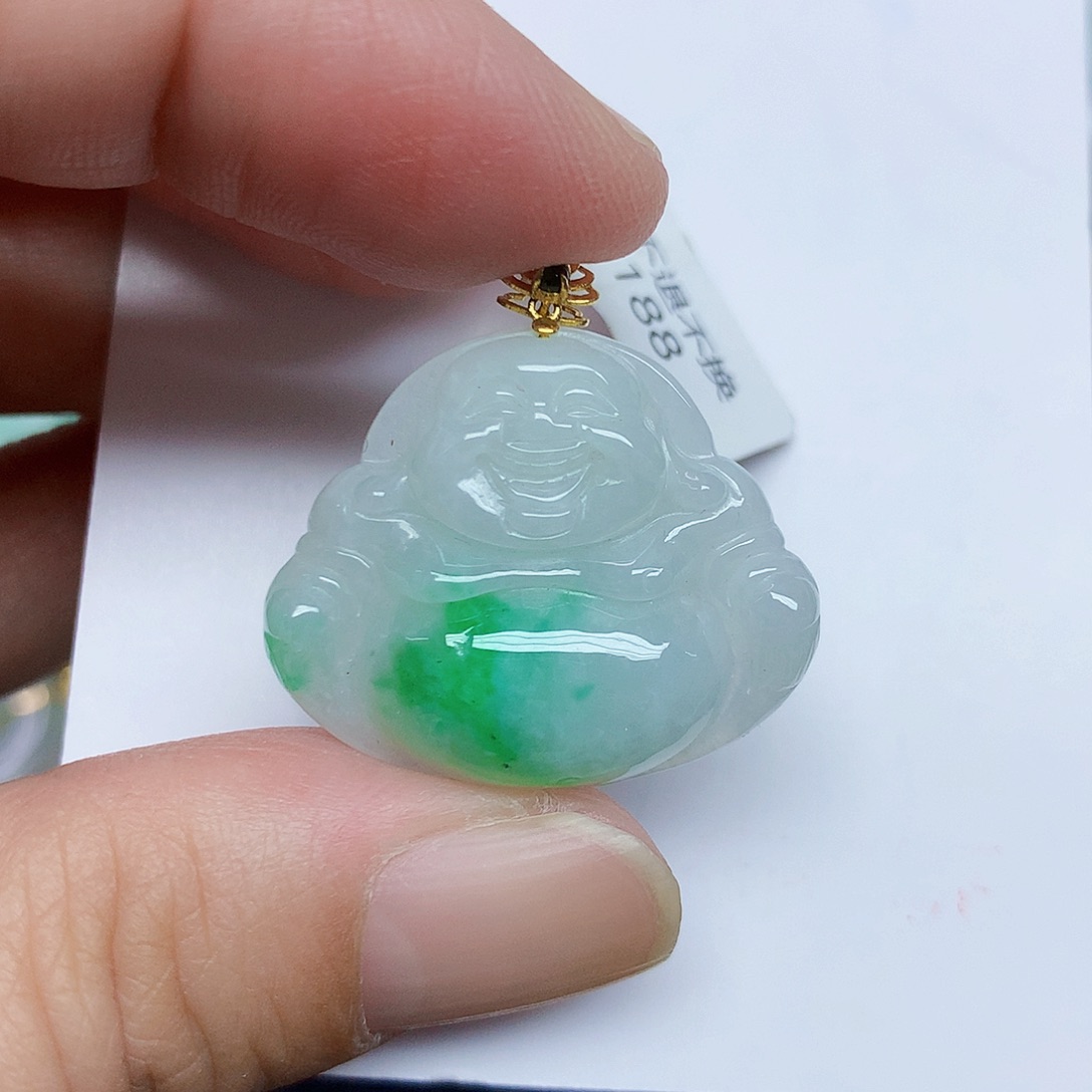 翡翠18K金镶嵌颈饰356788