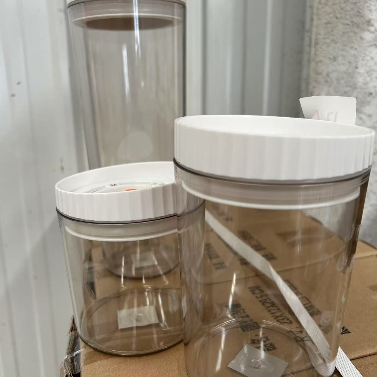 计时密封罐三组合 奶粉罐 杂粮罐抽真空可计时 密封亚克力