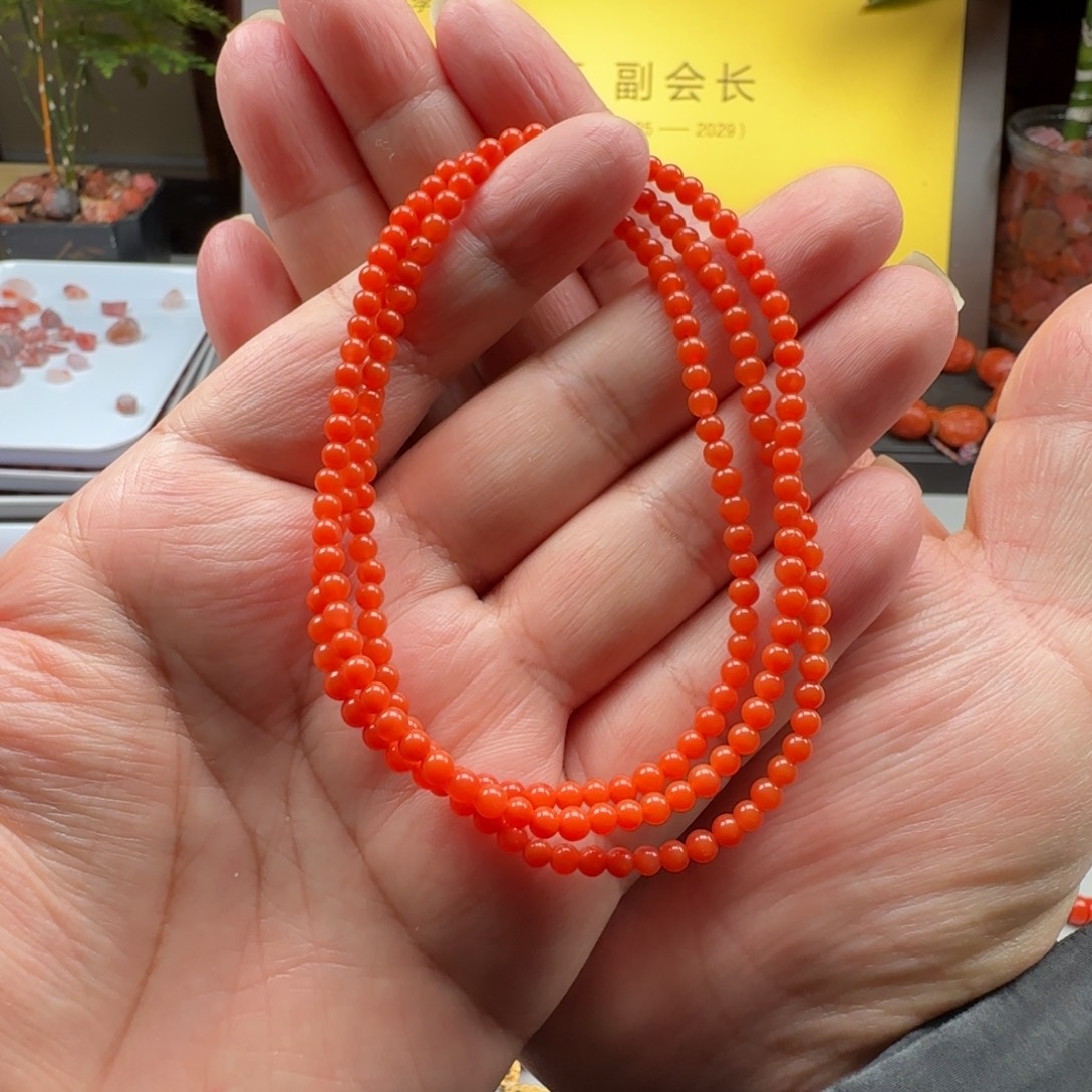 南红玛瑙未镶嵌3➕小米珠多圈
