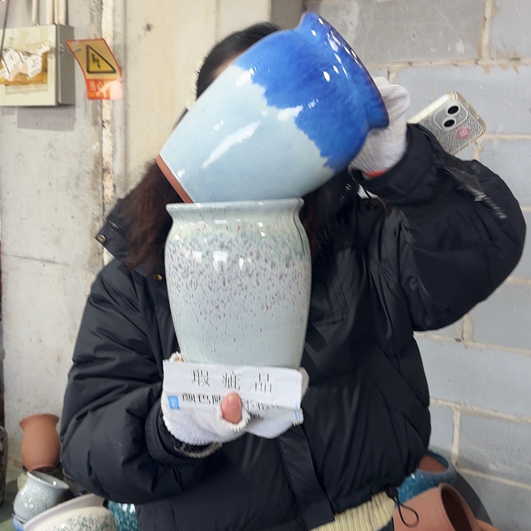 瑕疵两个高20/14红陶