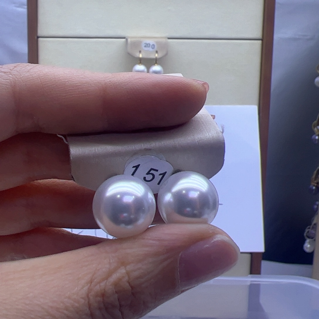 淡水珍珠耳饰18K金镶嵌