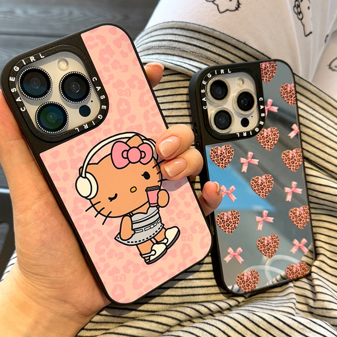 菜菜house适用苹果16手机壳iPhone15可ins豹纹爱心kt手机保护套