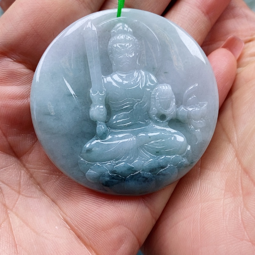 【闪购商品】翡翠颈饰未镶嵌水*月天然翡翠A货不动尊菩萨