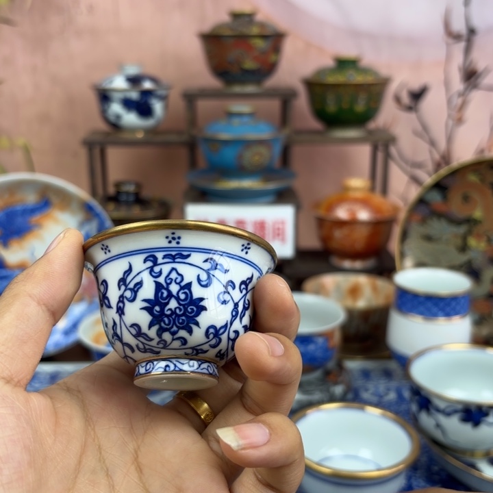 *****陶盖碗景德镇手工手绘陶瓷