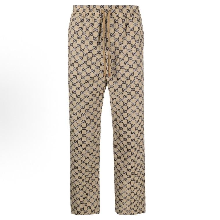 未使用 GUCCI/古驰 古驰满印抽绳系带直筒休闲裤男款裤子轻奢