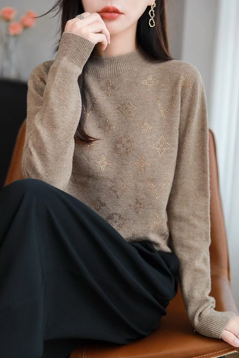 星点烫钻！针织打底衫慵懒风内搭烫钻设计高端气质洋气内搭-3