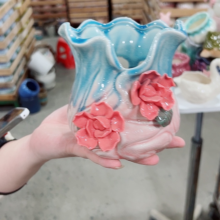 有孔.凑满10元发货多肉陶瓷花盆！