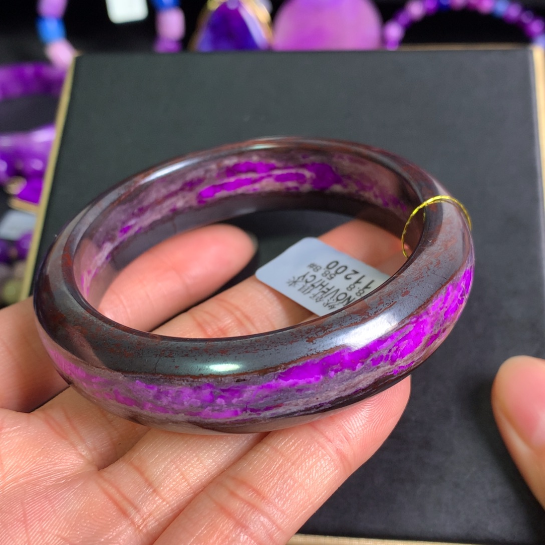 苏纪石（舒俱来）未镶嵌丝绒手镯58+