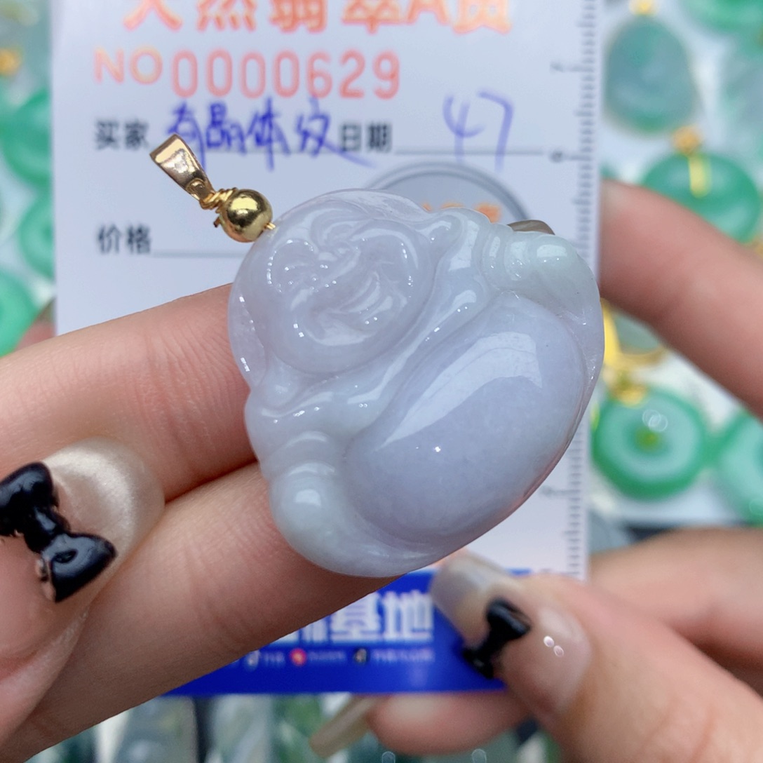 翡翠未镶嵌颈饰佛公