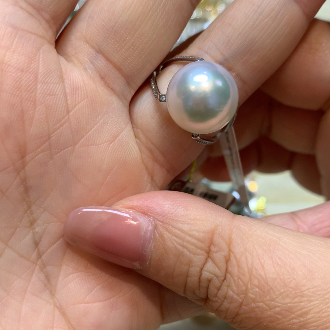 海水珍珠戒指14K金镶嵌