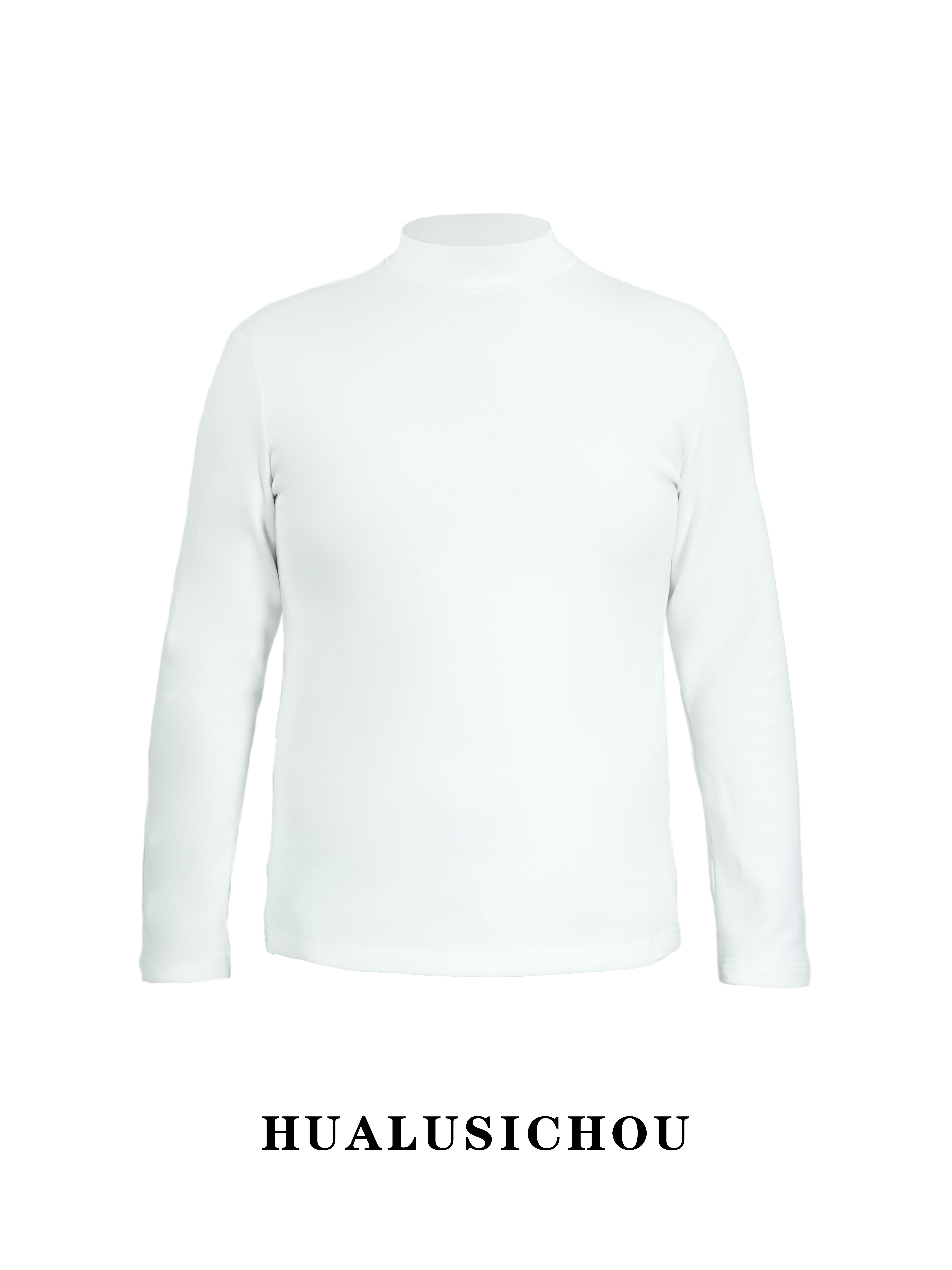 【升级款】白色加绒圆领澳绒成品打底衫面料