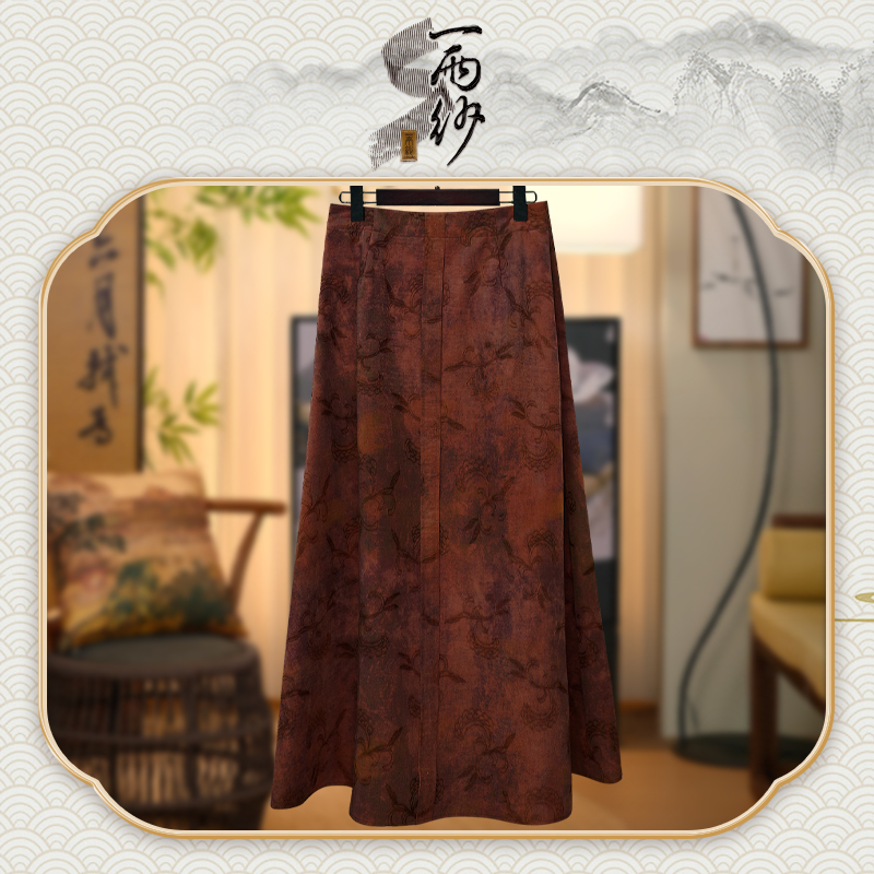 【机车服配套•裙子】253288桑蚕丝锦油绸香云纱裙子新中式70