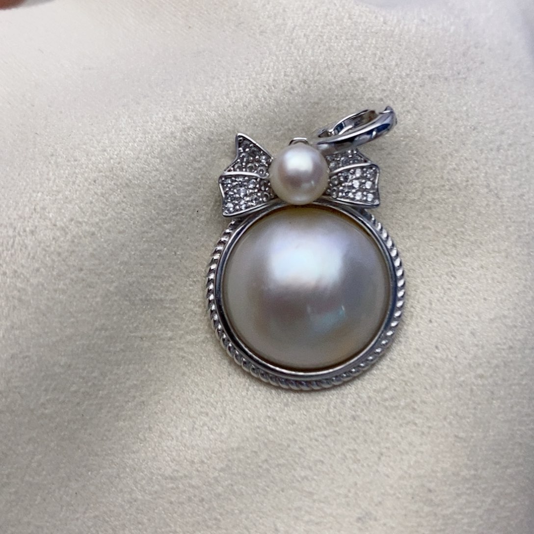 【闪购商品】拼合珍珠（马贝珠）颈饰银S925镶嵌77