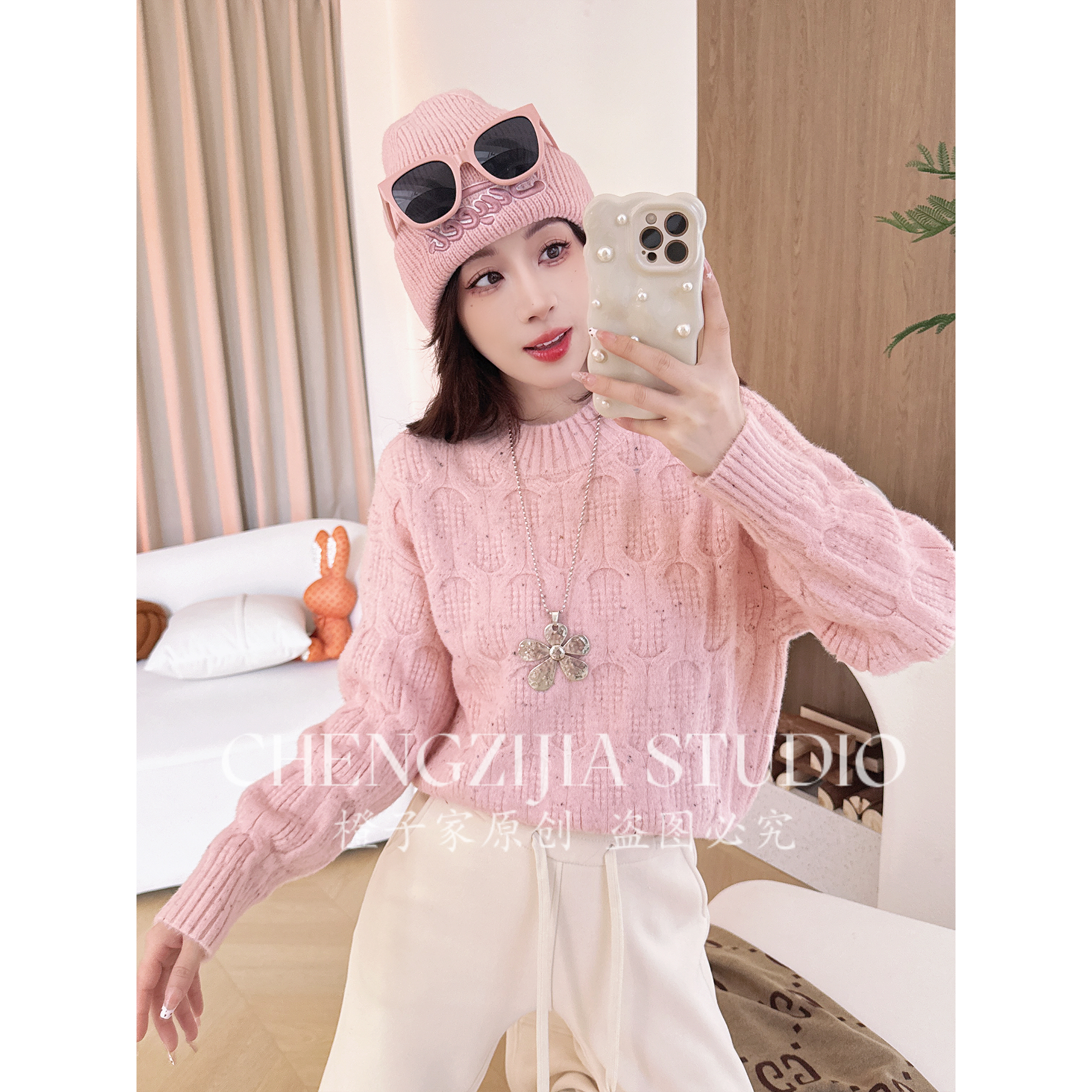 【裴诗婷】MY00232圆领糖果色毛衣