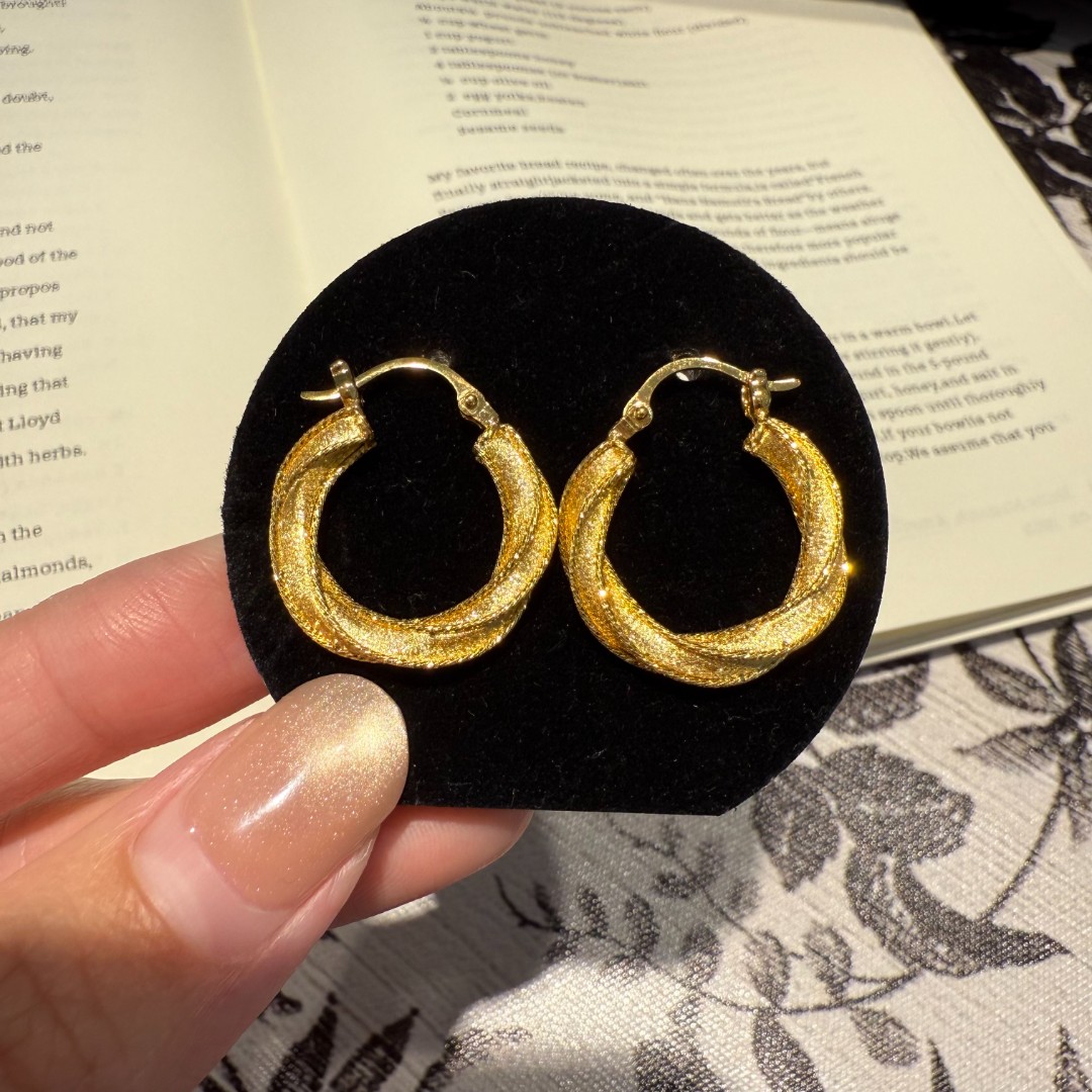 JE『莫比乌斯环耳扣』5G黄金足金999 直针