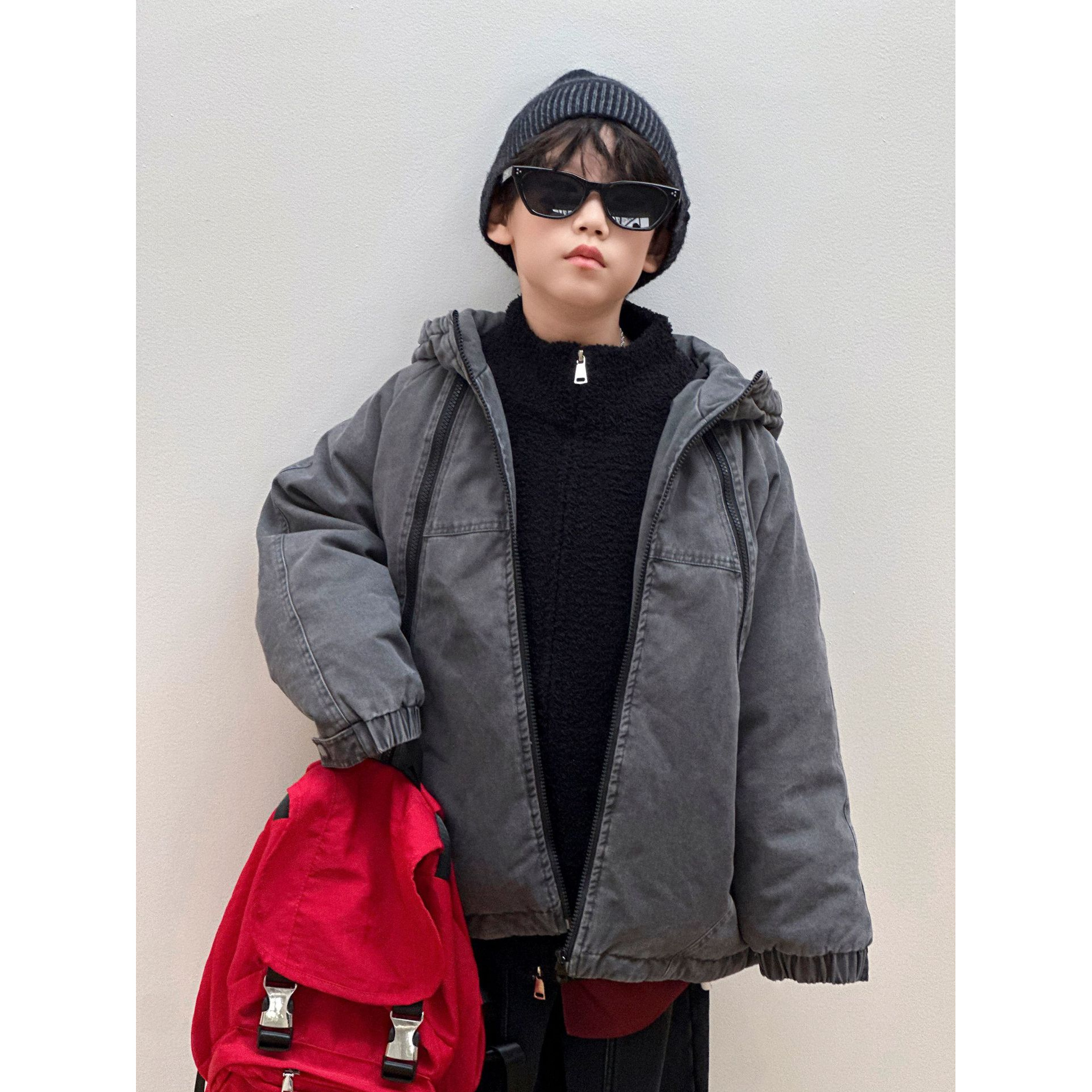 涵芽童装冬款棉衣2025新款加厚冬季外套保暖连帽棉服韩版HY25457