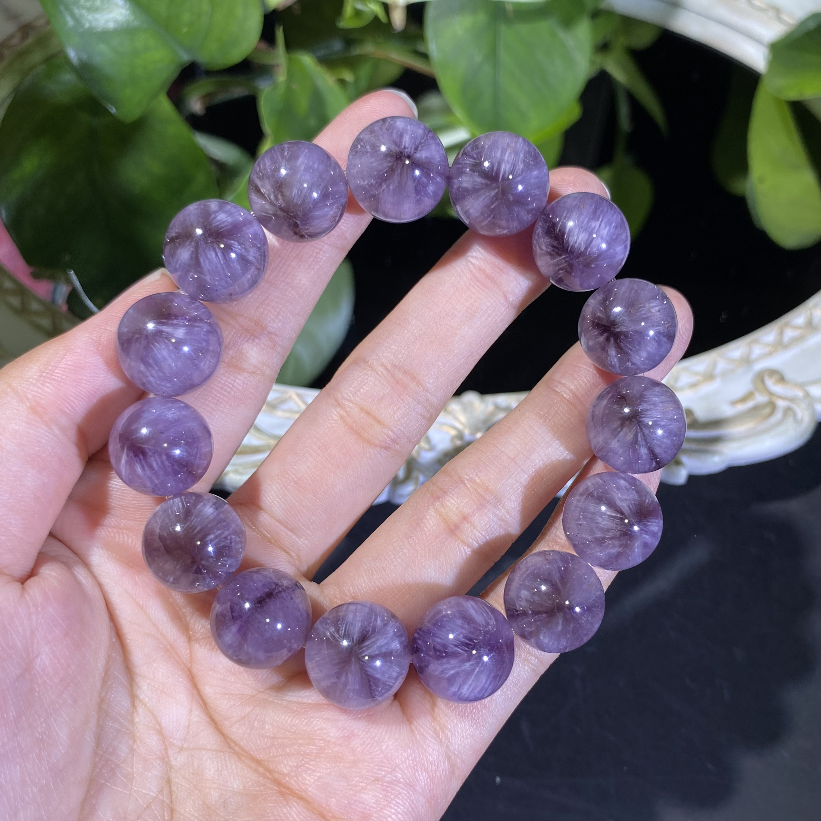 极光二三紫达碧滋单圈水晶手串14mm左右