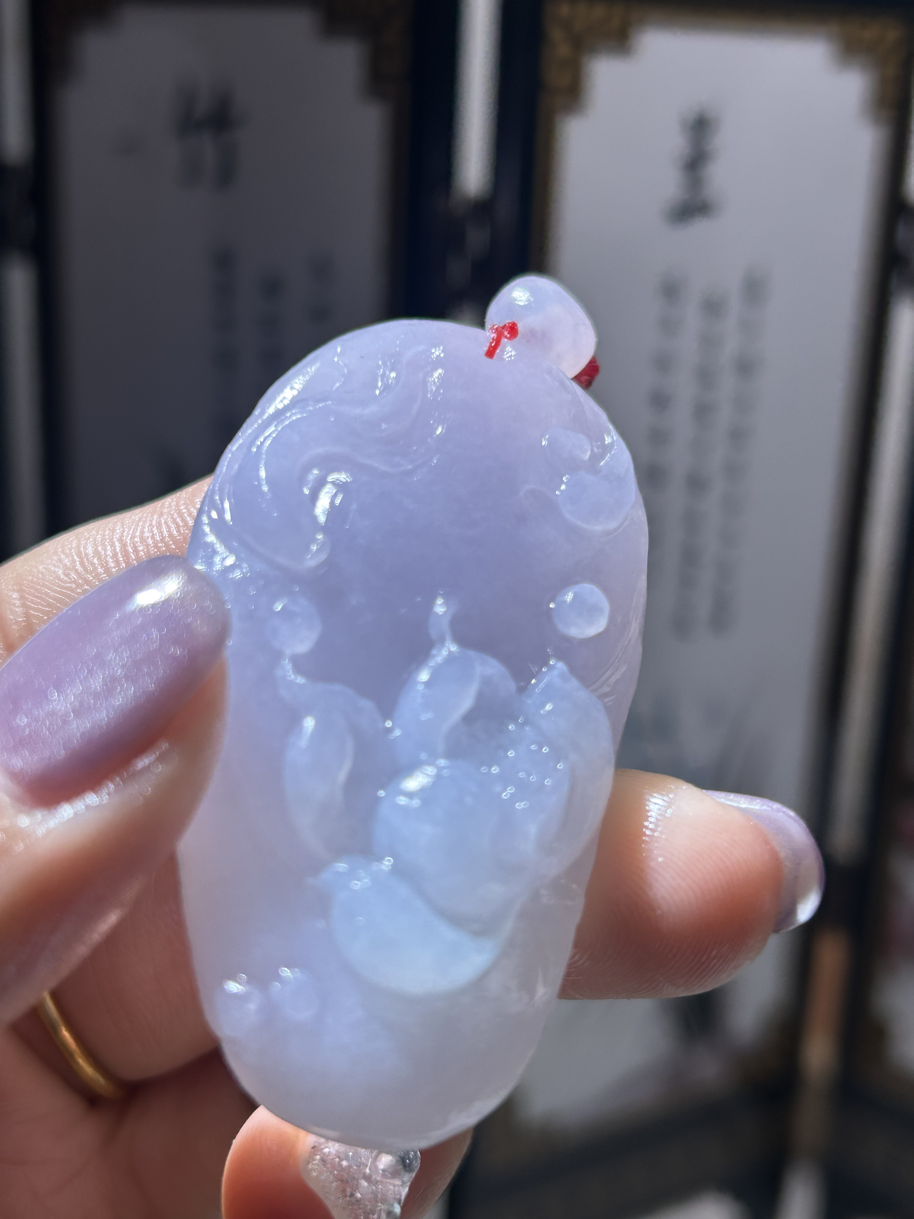 天然缅甸翡翠冰胶紫莲花鱼毛货买断需抛光尺寸57-31-10