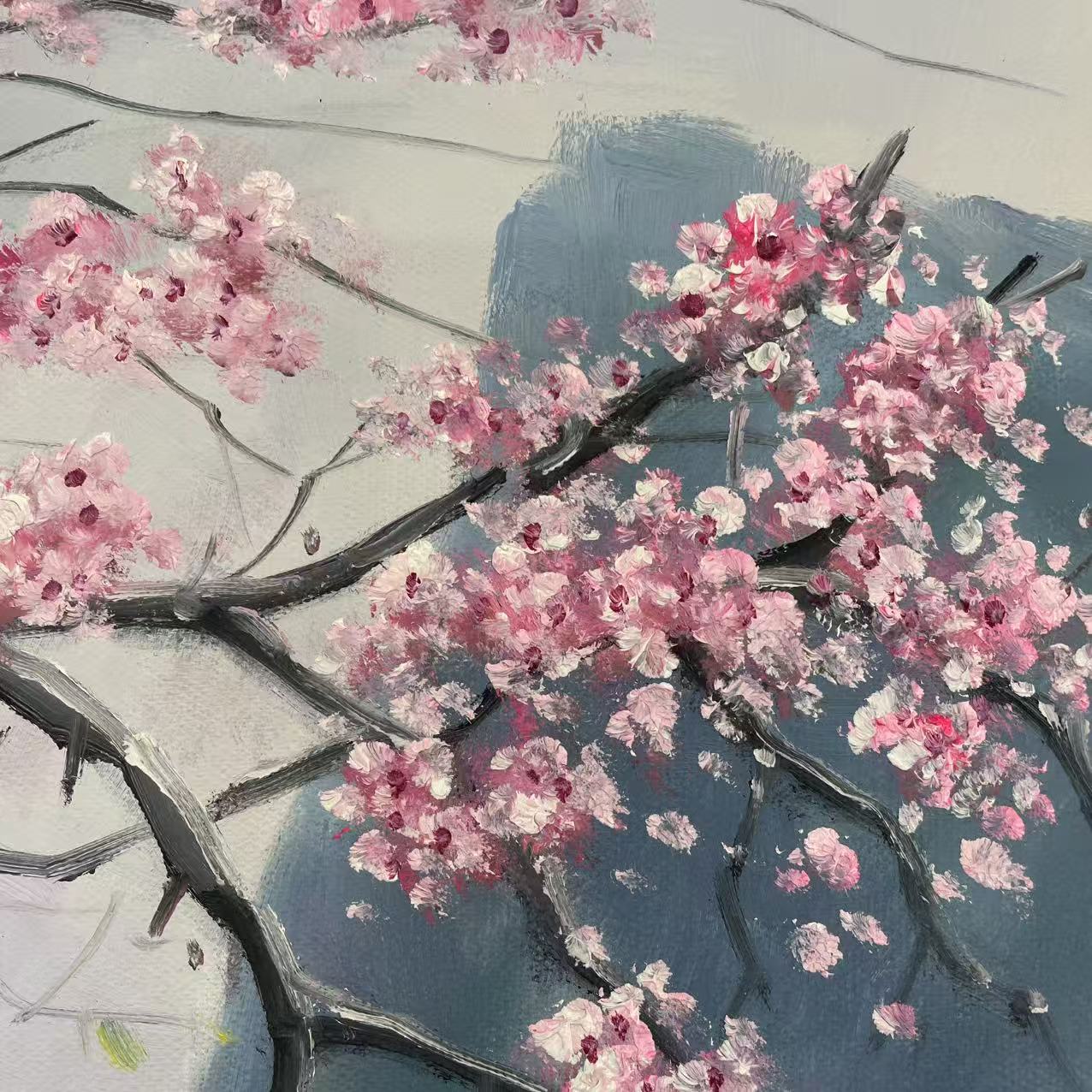 林彦新-春景-迎春图12.5，约50-60厘米-油画-麻布