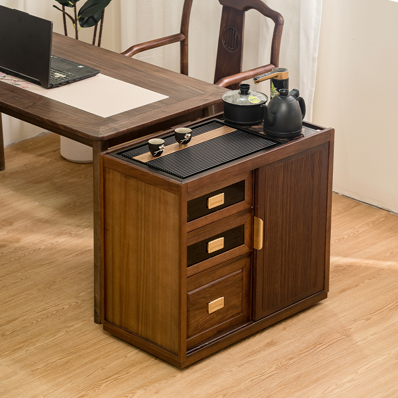 实木家用可移动家用茶水柜多功能性泡茶台烧水套装沙发边茶桌边柜