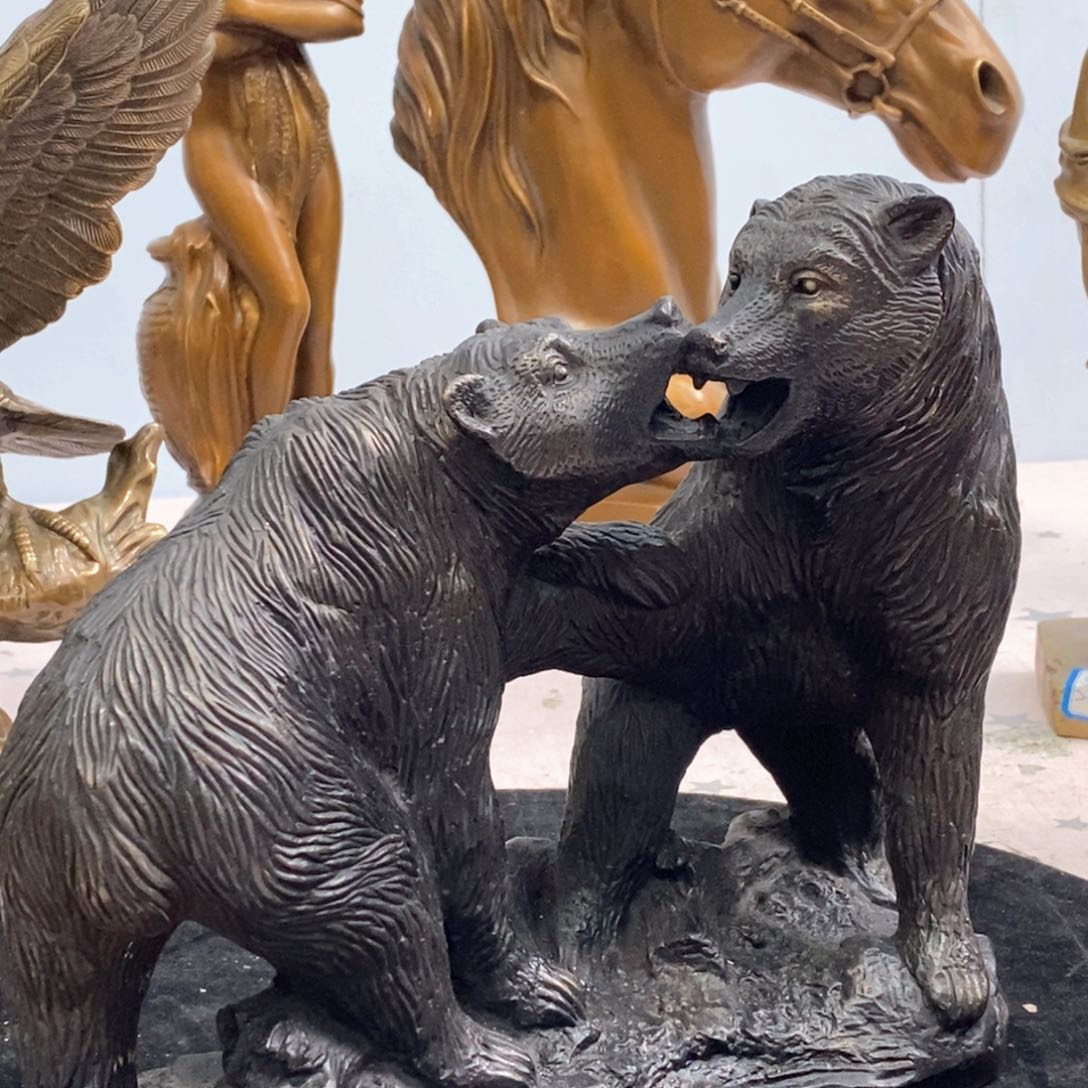 黄铜材质，熊熊摆件