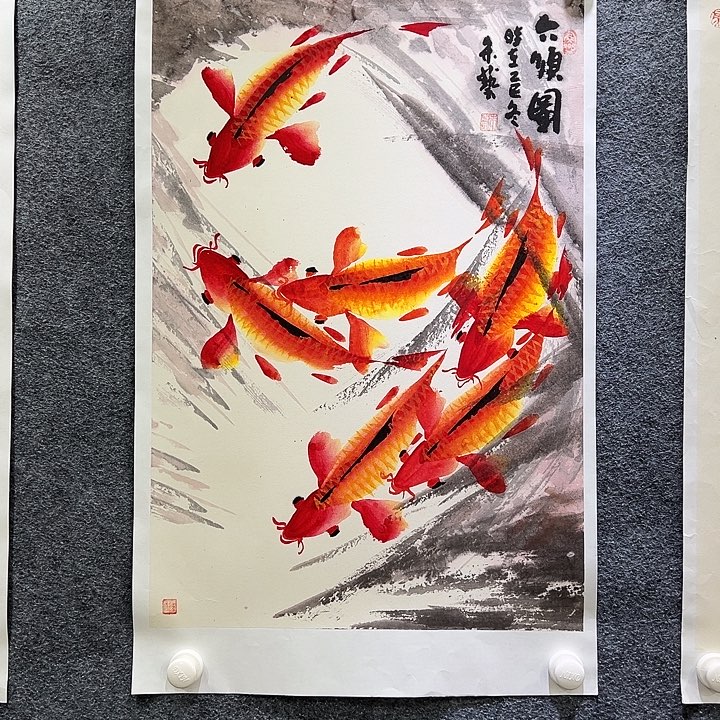 国画知鱼之乐纯手绘