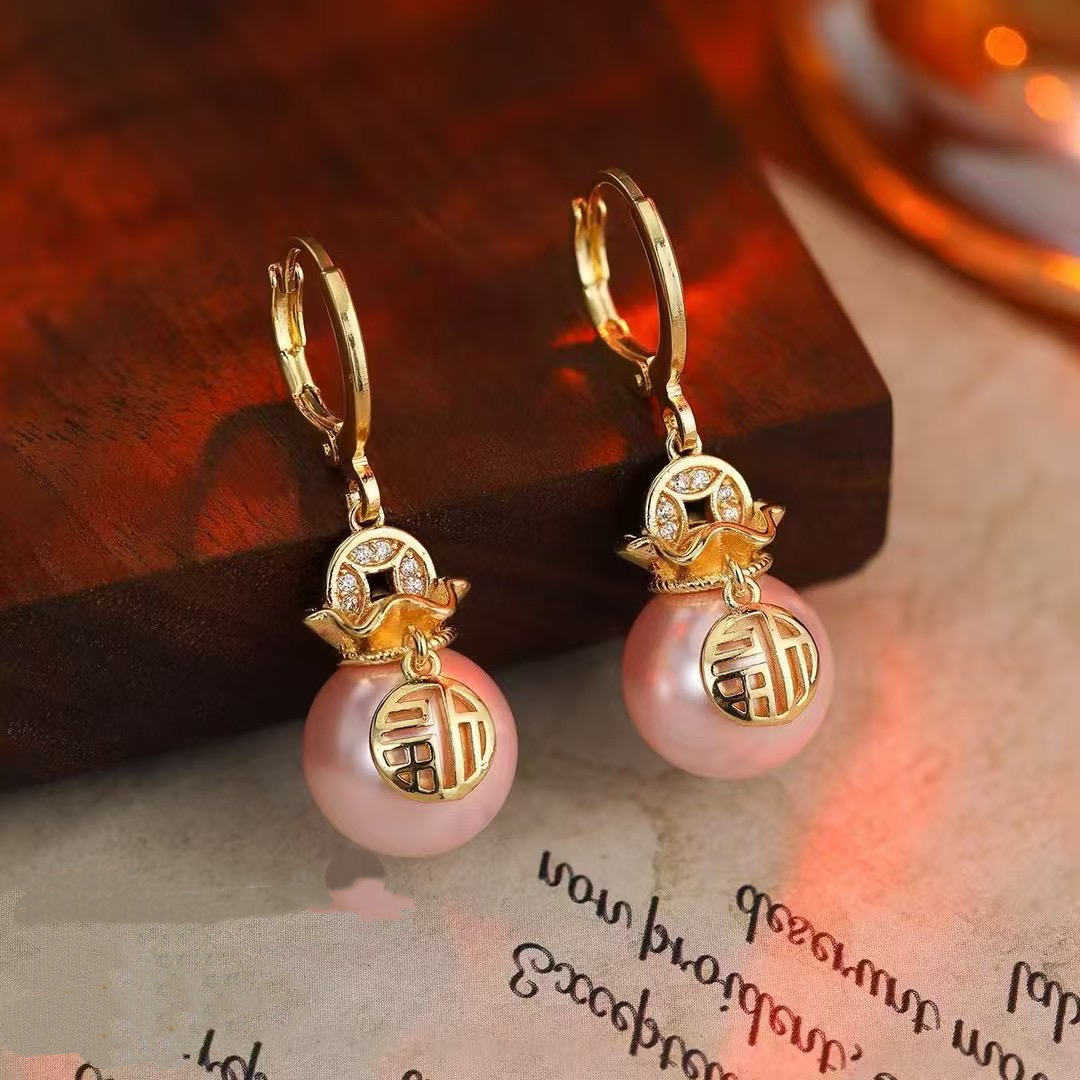 铜合金仿珍珠耳饰  福袋子珠珠时尚温柔女士耳环-666