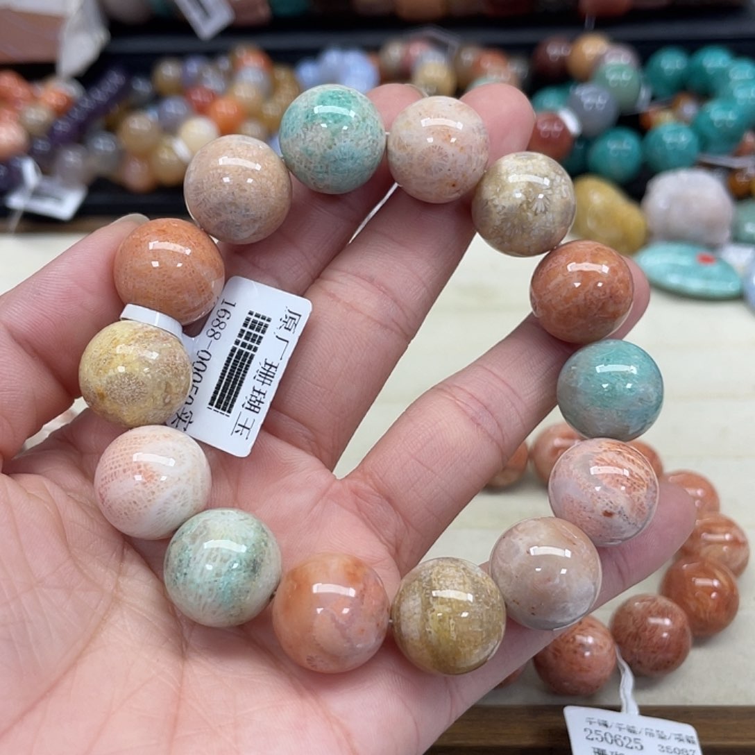 未镶嵌手串硅化珊瑚（珊瑚玉）?**?565