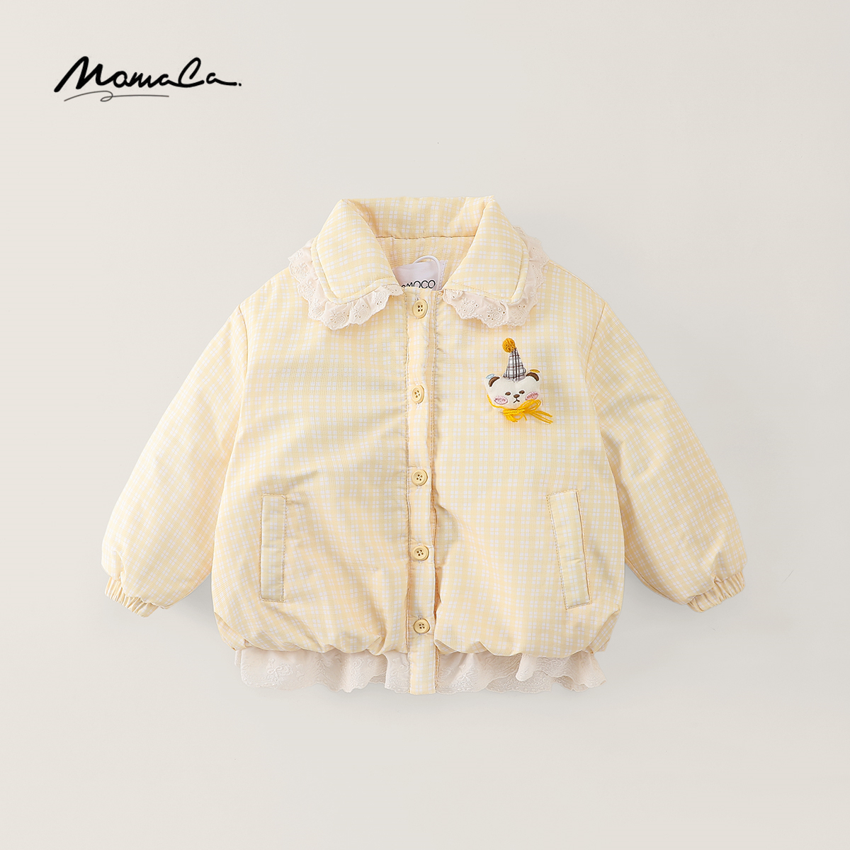 MOMOCO冬季2025年女童可爱黄油小熊玩偶氛围感棉服77830138036
