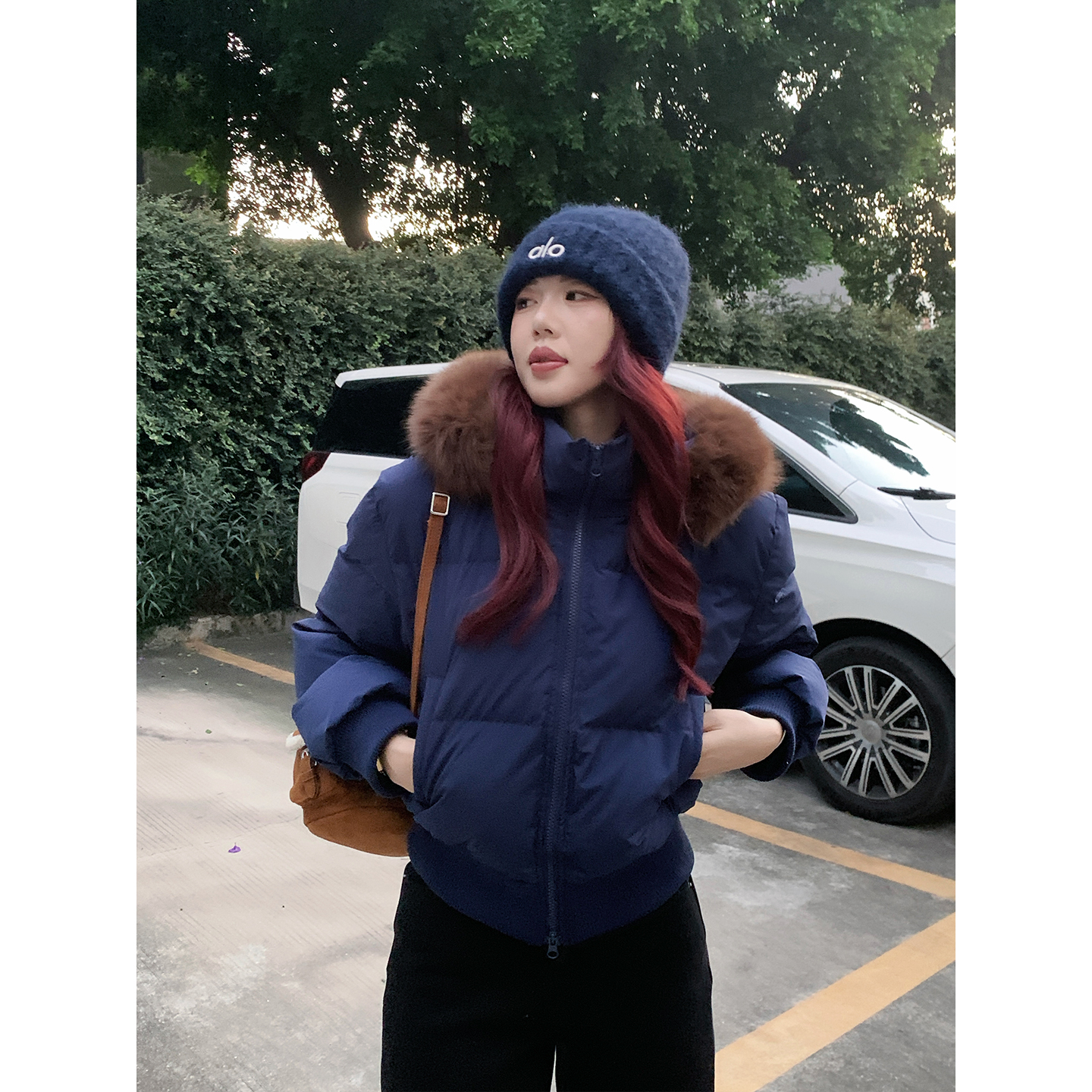 甜辣多多【肯豆羽绒】90白鸭绒狐狸毛毛领羽绒服女冬季加厚保暖外套