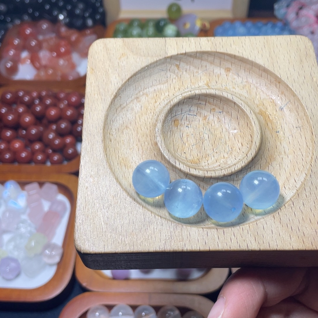 好***宠手链水晶未镶嵌海蓝宝单珠13.8