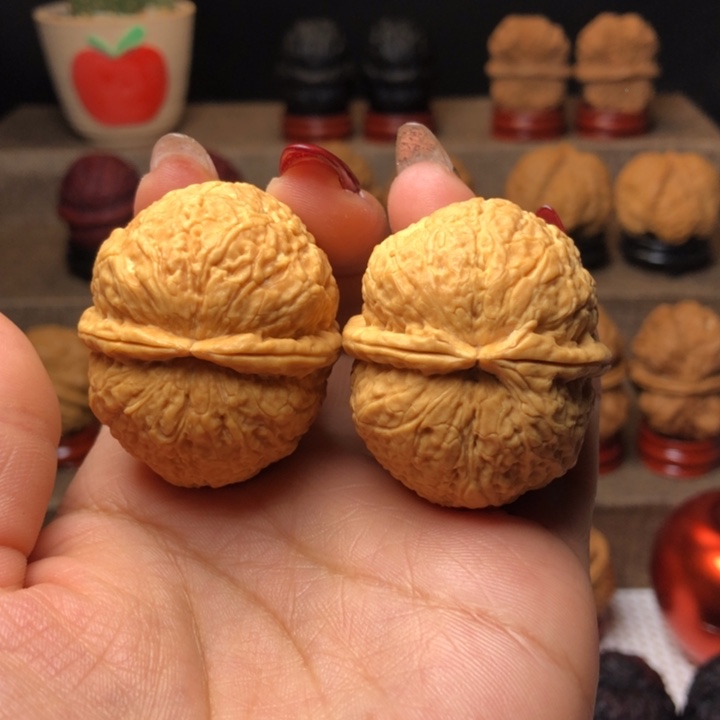 文玩核桃把件26双金锤