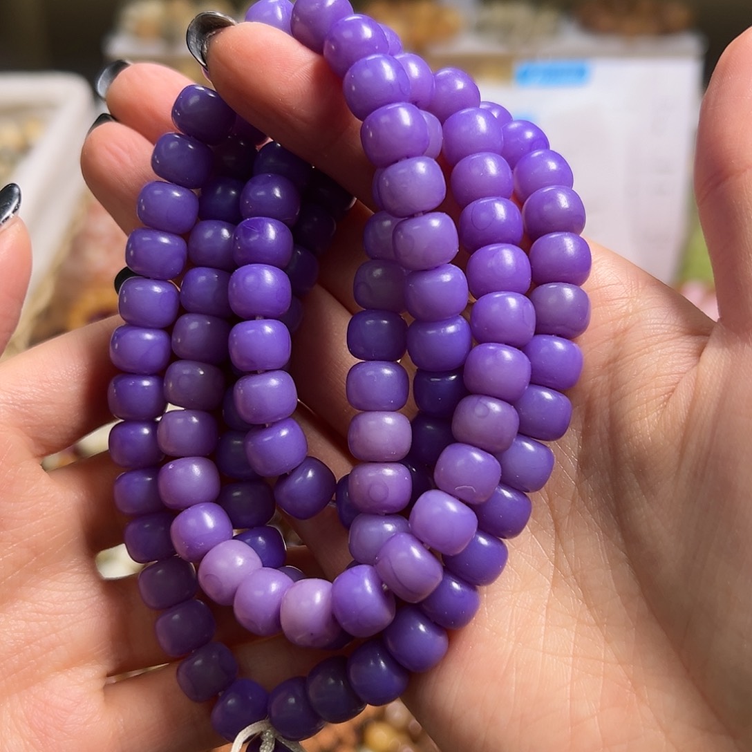 菩提根/象牙果吊坠卡10水波纹桶珠一条