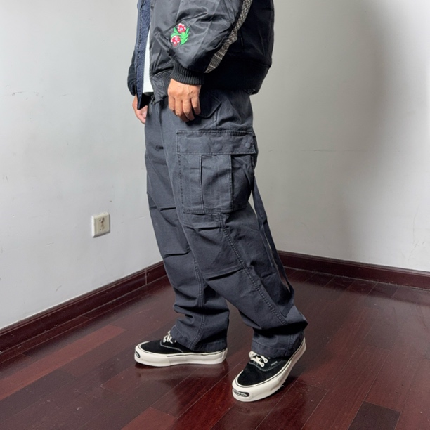 秋季新款日系复古M-65 多口袋水洗做旧宽松直筒Vintage男女工装裤