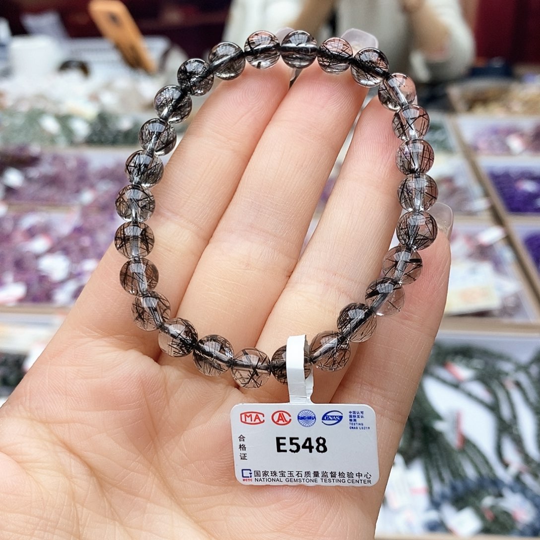 水晶手链未镶嵌E548 黑发晶