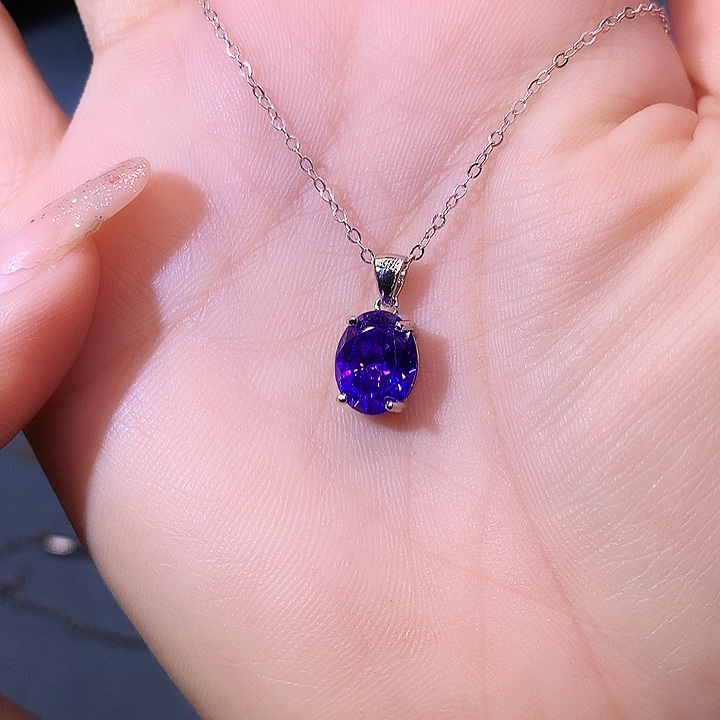 紫晶吊坠(赠链)银S925镶嵌