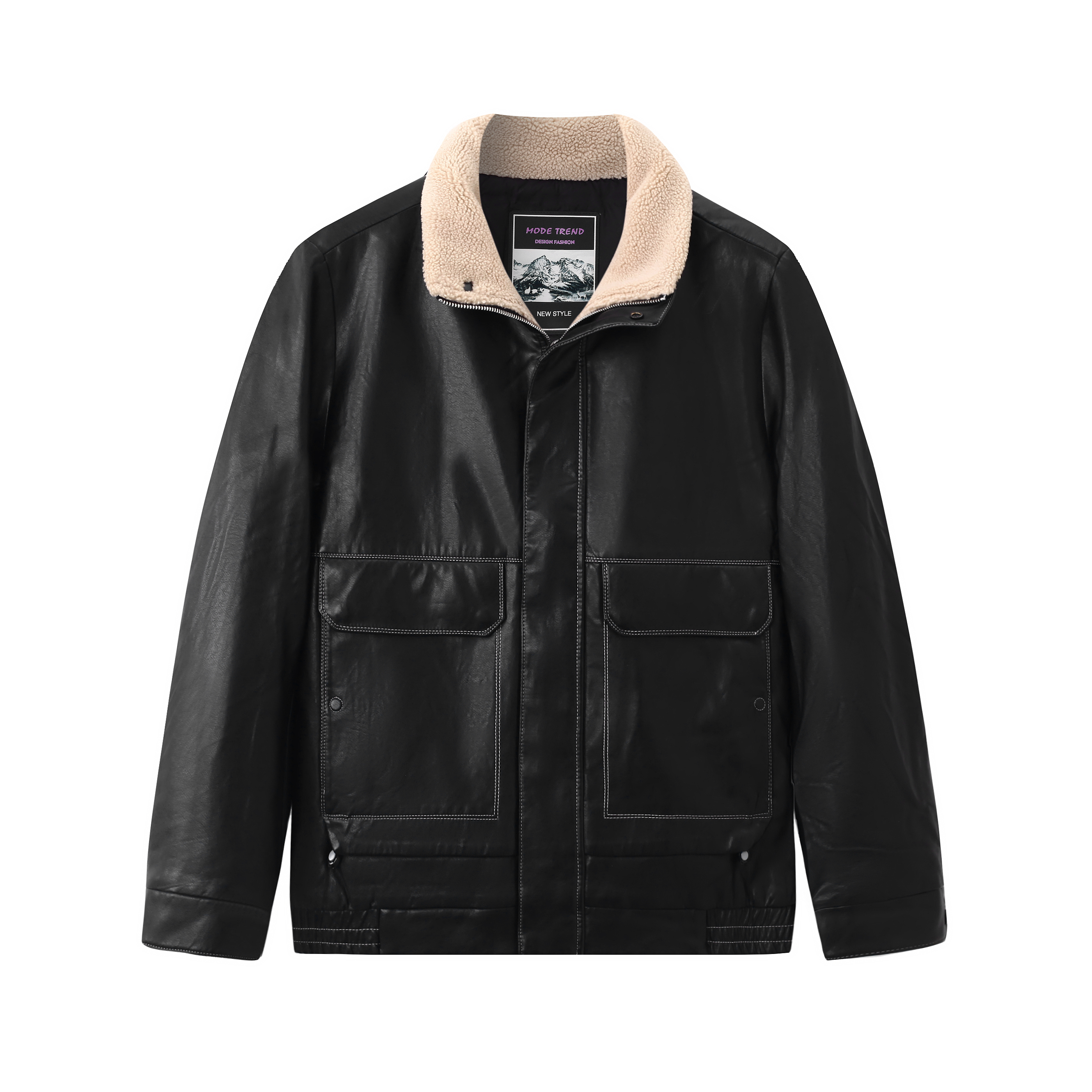 A81可立领翻领保暖休闲风外穿羽绒内胆男士冬季蛋白皮羽绒