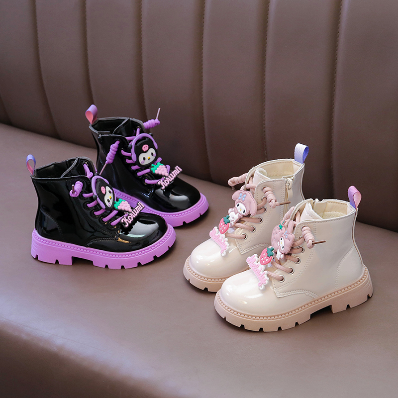 女童皮靴2025新款春秋儿童马丁靴库洛米女孩软底短靴子公主靴子潮